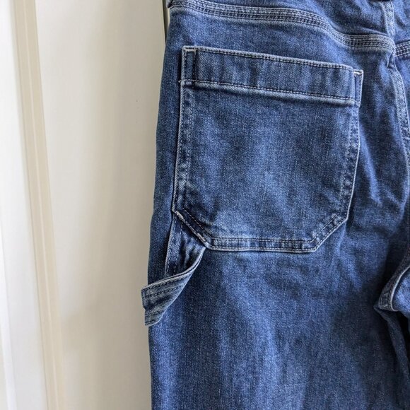 Gap 1969 Carpenter Jeans Women 6 Blue High Rise Cropped Button Fly Loose Denim - Picture 8 of 10